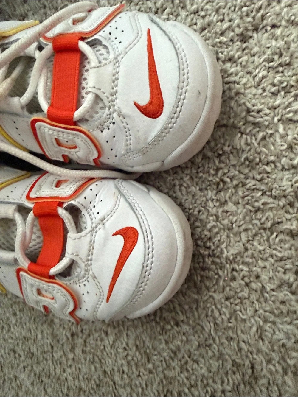 Nike White Kids Sneakers with Orange, Blue, Yellow & Green Air Jordan
